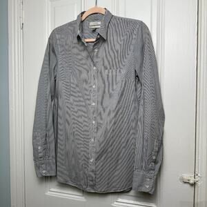 J Crew Shirt Womens 4 Tall "Boy" Striped Button Up Long Sleeve Collared Cotton
